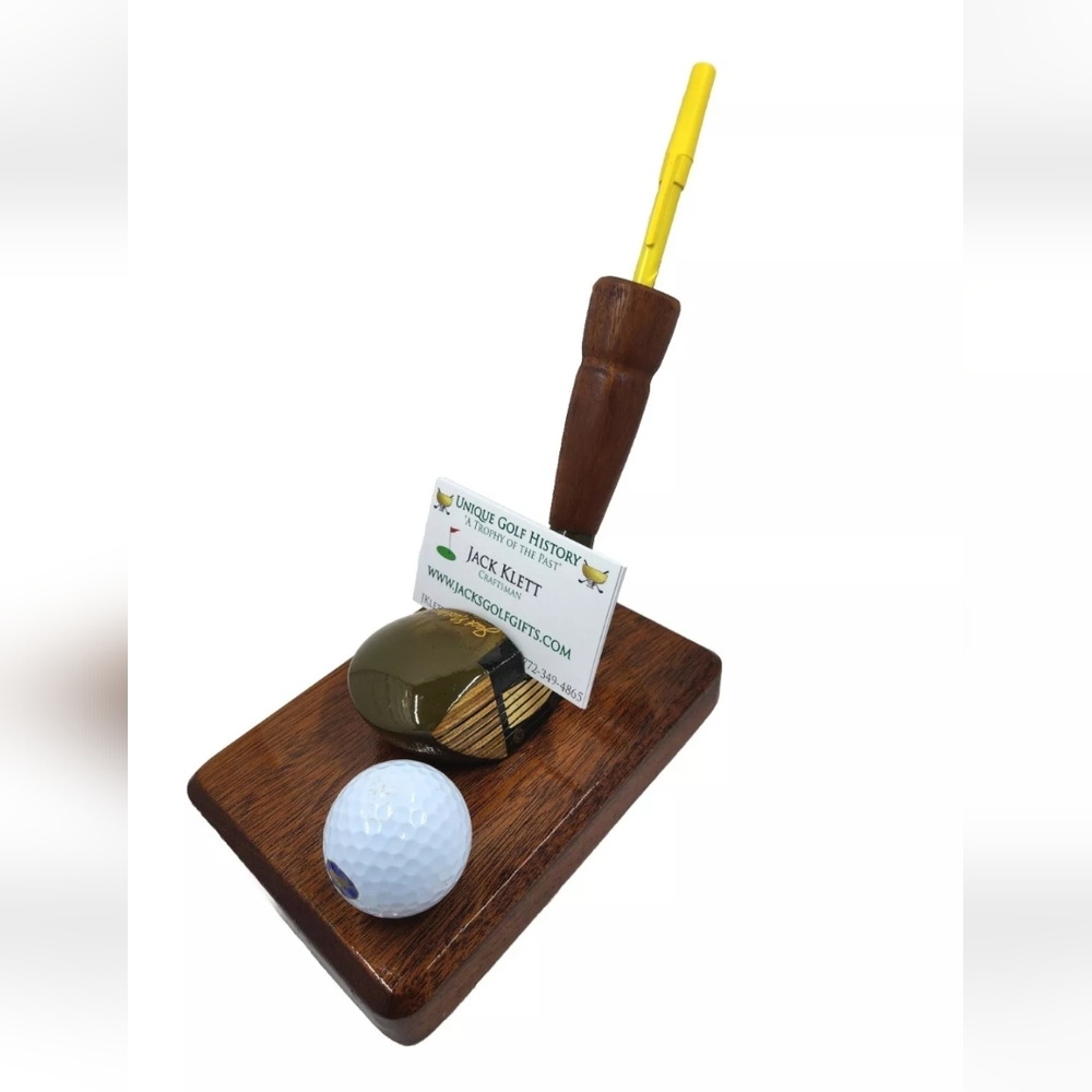 VTG JACK NICKLAUS GOLF CLUB Business Card Pen Holder desk Office Golden Bear Bal